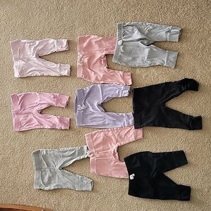 9 pair of baby girl 0-3 months pants